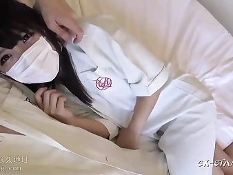 Hairy Chinese teenage Angel 16956 heads naughty on boner with her gullet and gives a warm deep throat in Chinese