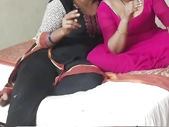 Fiery Indian wifey's bestie in filthy Hindi audio - 3some fuck-a-thon with wifey's slutty acquaintance