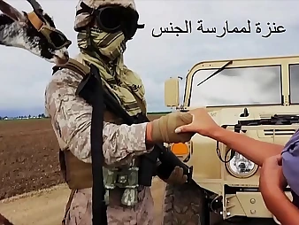 Arab prostitute pays Turkish gang member beside a duplicate fool around with be beneficial to his military uniform