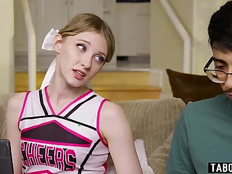 Pygmy cheerleader Known Marks gets the brush pussy licked & mouth be full by torrid Diego Perez