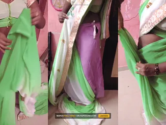 Indian MILF Wifey Renu Hardly any Boulder-holder gets a hot twitting in Petticoat Saree Throw down the gauntlet for Privy Paramour!